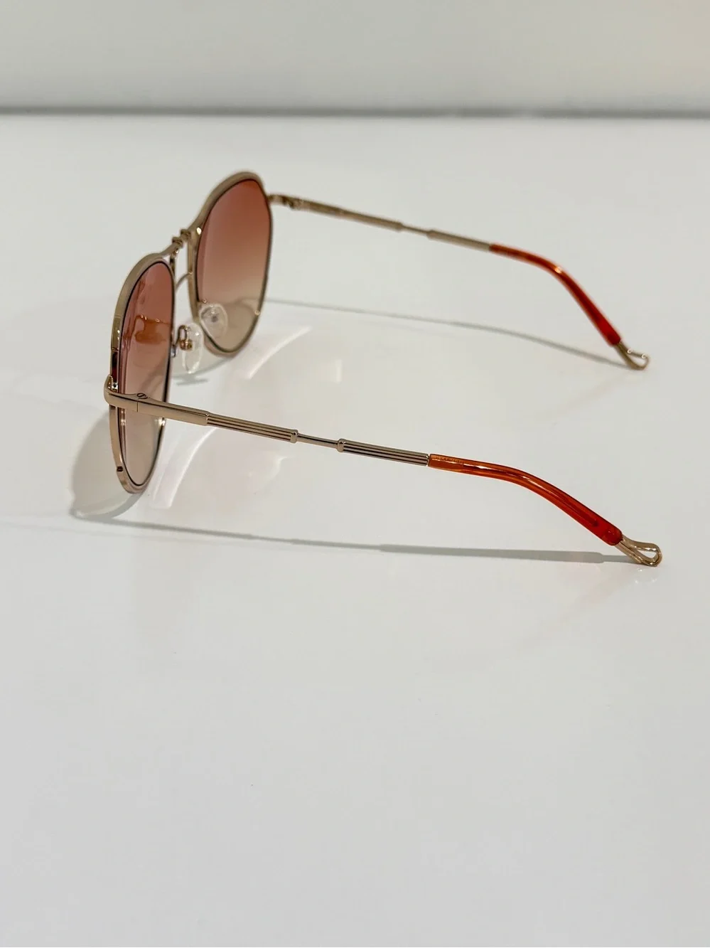 NWT Matthew Williamson x Linda Farrow Holly Aviator Sunglasses Gold MW254 C3